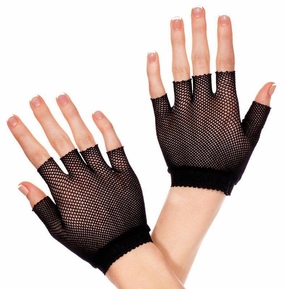 Black Fishnet Wrist Gloves - One Size Available
