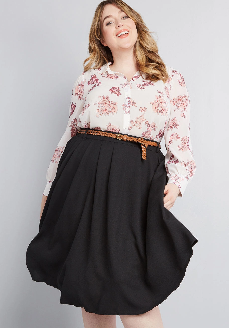 Breathtaking Tiger Lilies Midi Skirt