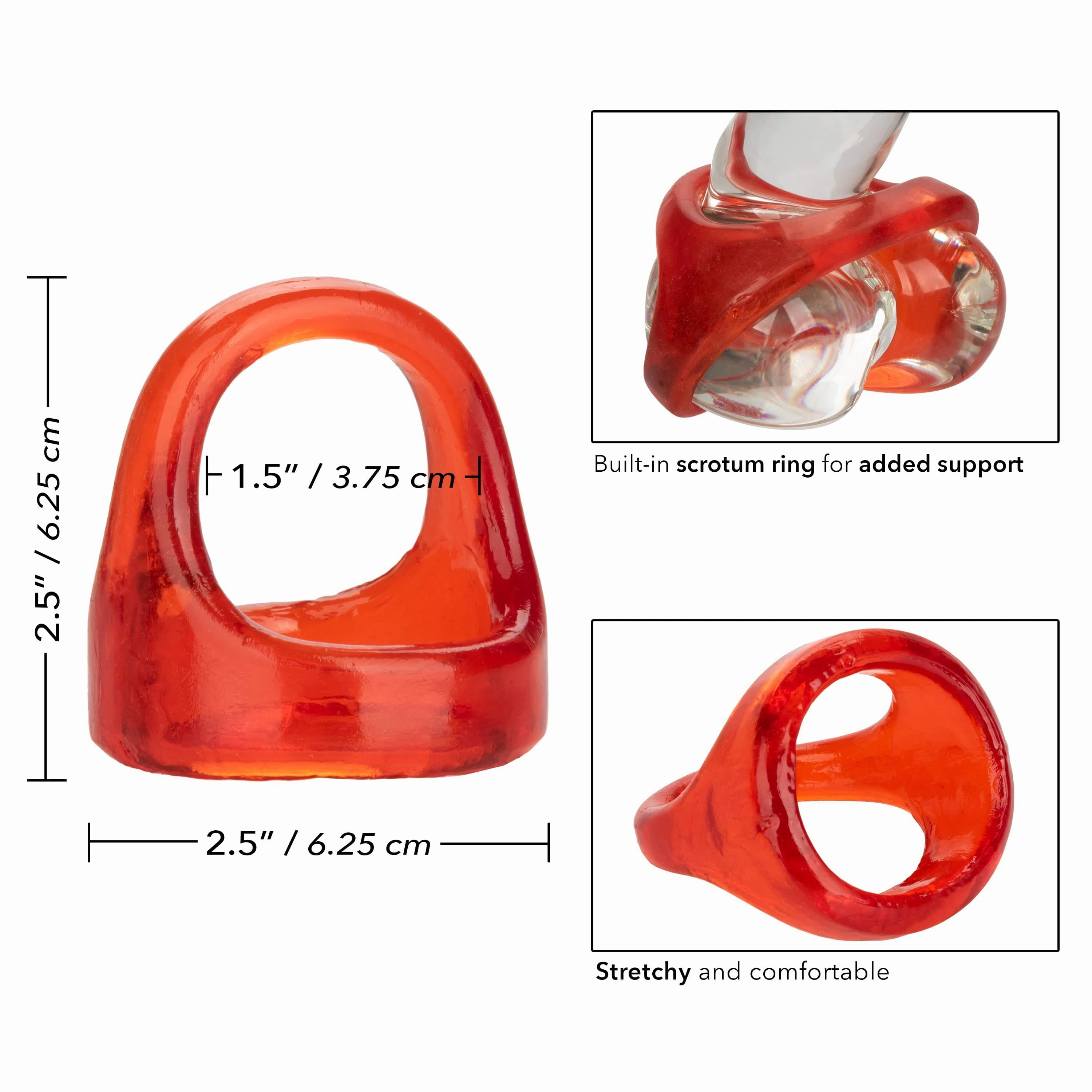 California Exotics - COLT XL Snug Tugger Dual Support Cock Ring (Red)