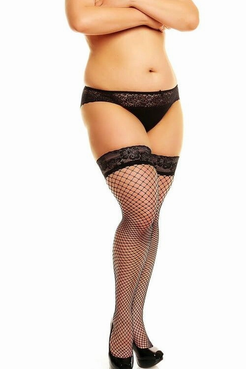 Glamory Hot Lace Fishnet Pins ~ Sexy Plus Size Glamory Hoisery