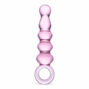 Glas - Quintessence Beaded Glass Anal Slider Dildo 7.5" (Pink)