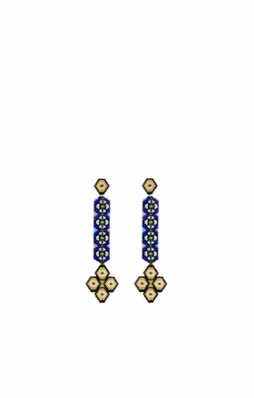 Haiku Earrings Four Eyes Blue Kaleidoscope