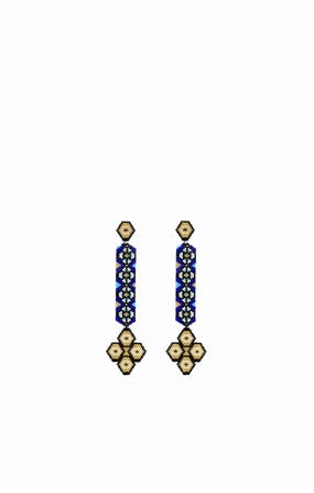 Haiku Earrings Four Eyes Blue Kaleidoscope