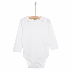 HelloBaby Long Sleeve Baby Bodysuit - White