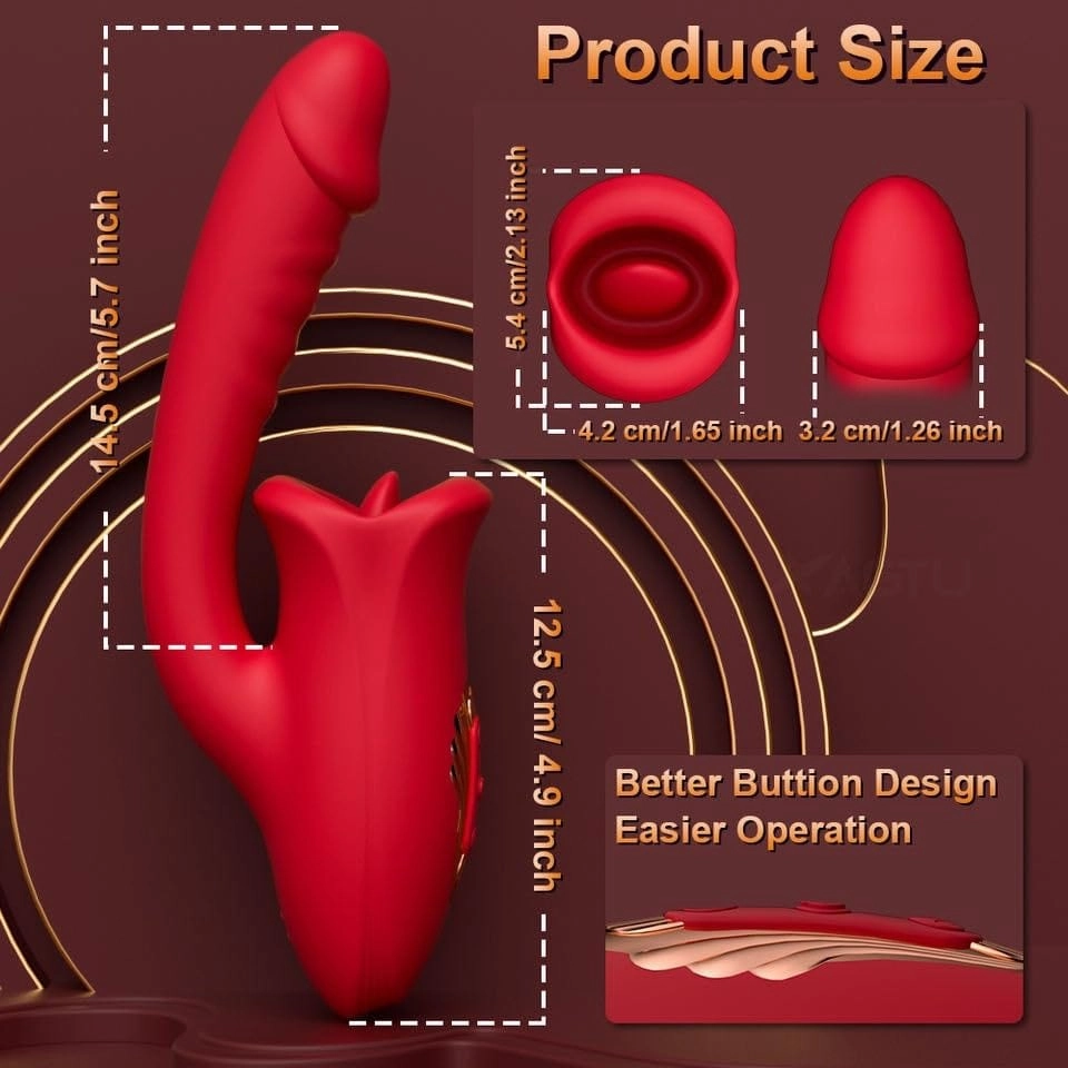 Lurevibe - Rose Muncher Bite Vibrator G Spot Clitoris Stimulator