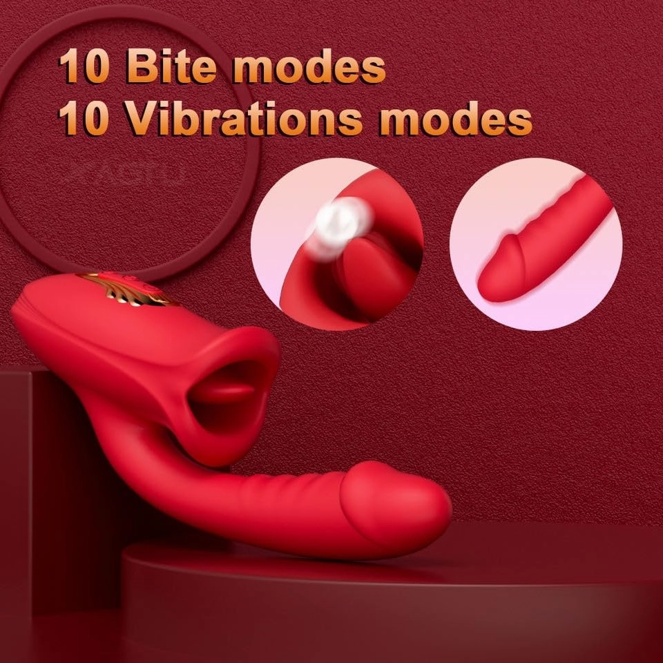 Lurevibe - Rose Muncher Bite Vibrator G Spot Clitoris Stimulator