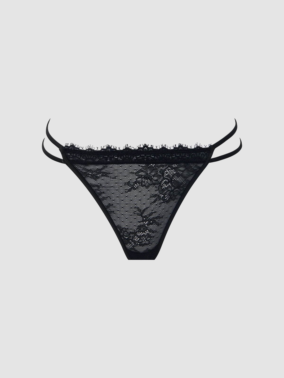 Rosalind Satin Double Banded Lace Thong