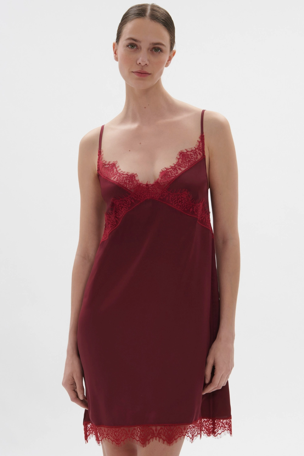 Satin Secrets Nightdress Spinel Red, Size 2 (UK 10-12)